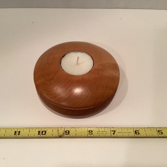Handcrafted Wooden Tea Light Candle Holder - Picture 8 of 8